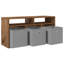 Unfinished TV Stand for TVs up to 42" with Fireplace Included-129857881-130126733