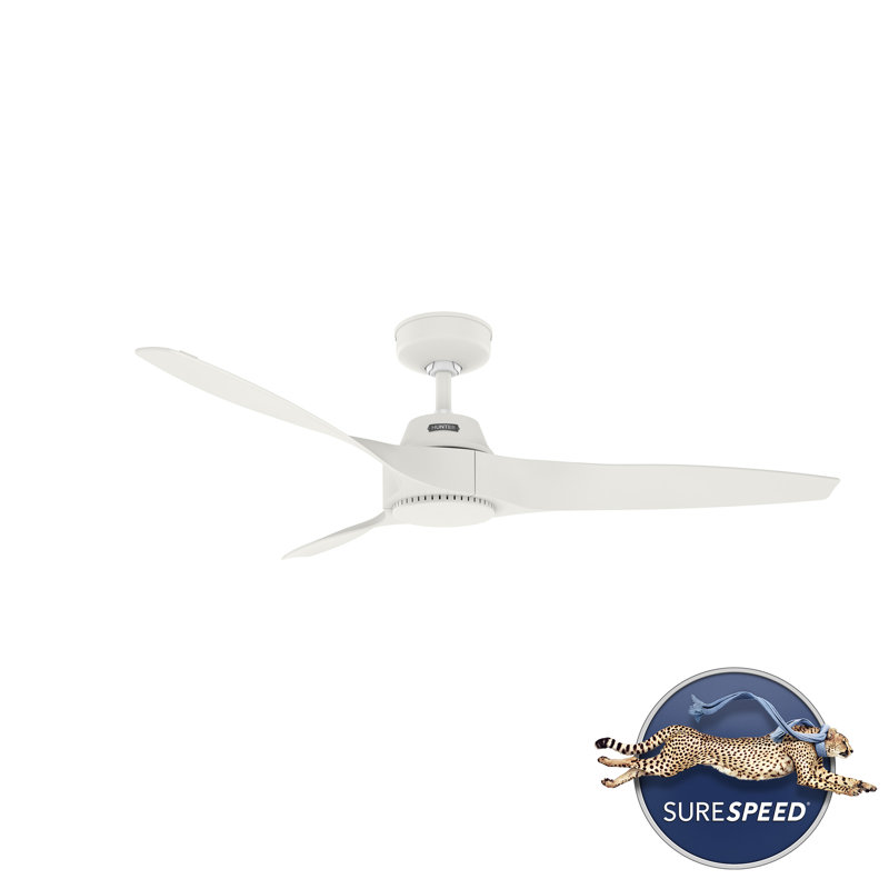 52" Mosley 3 - Blade Indoor / Outdoor Modern Ceiling Fan with Wall Control, Matte White