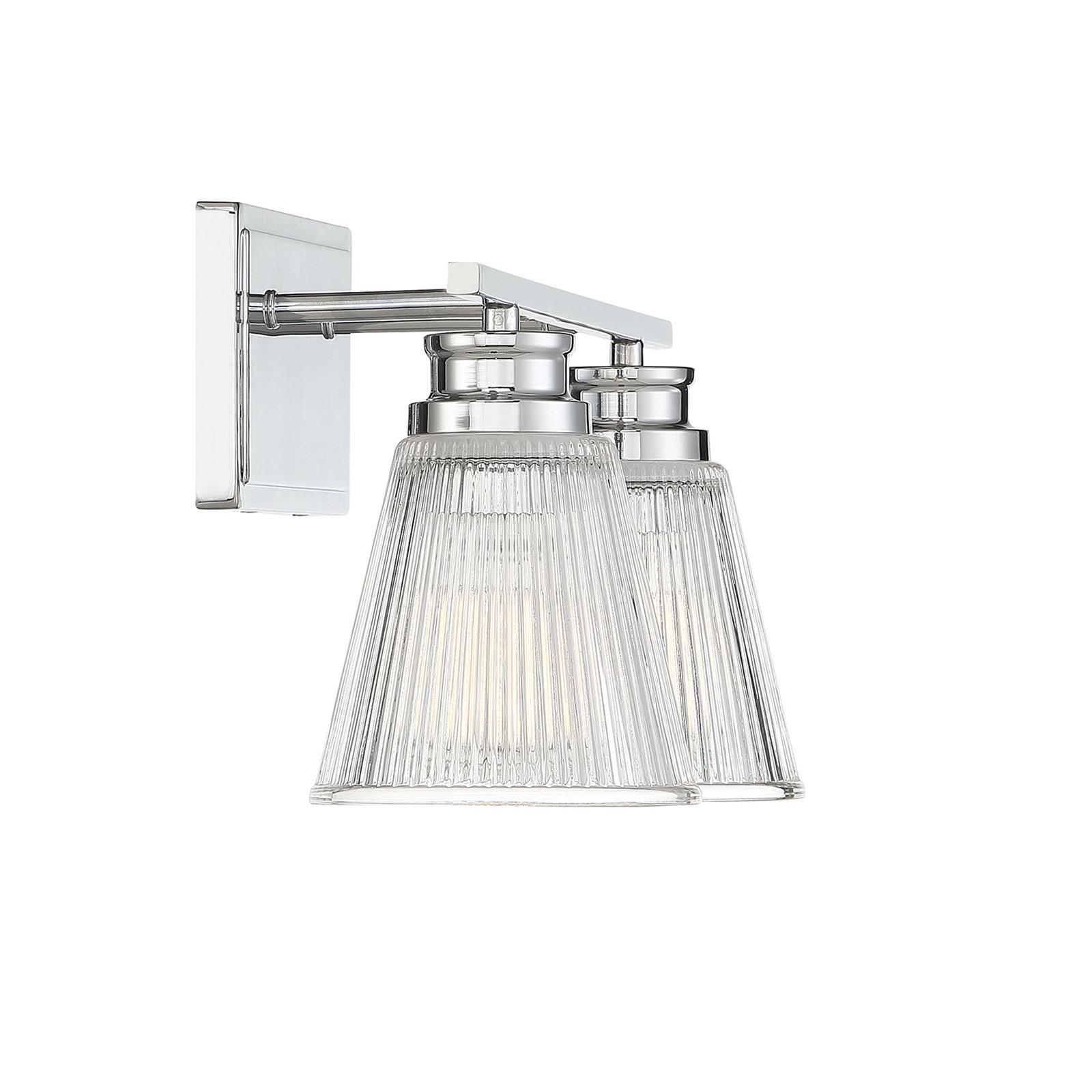 Orsina 2 Light Ribbed Dimmable Vanity Light, Chrome