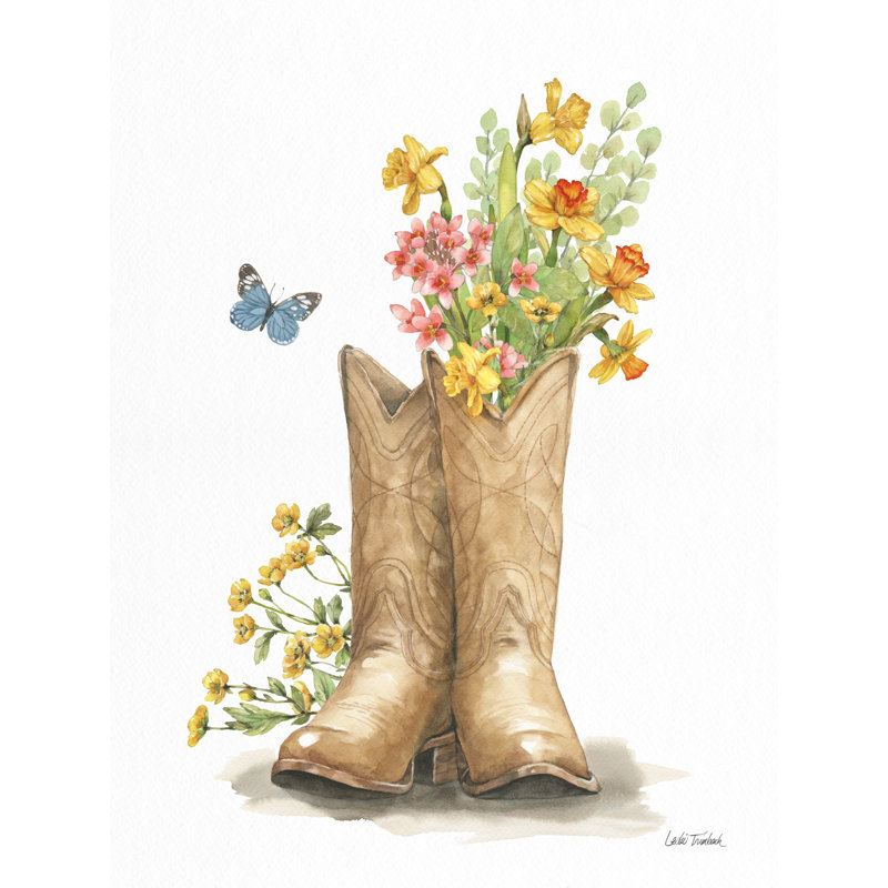 «Wildflower Western I on Canvas» par Leslie Trimbach, reproduction, H 16 po x l 12 po