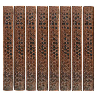 1" x 8" Hammered Copper Tile