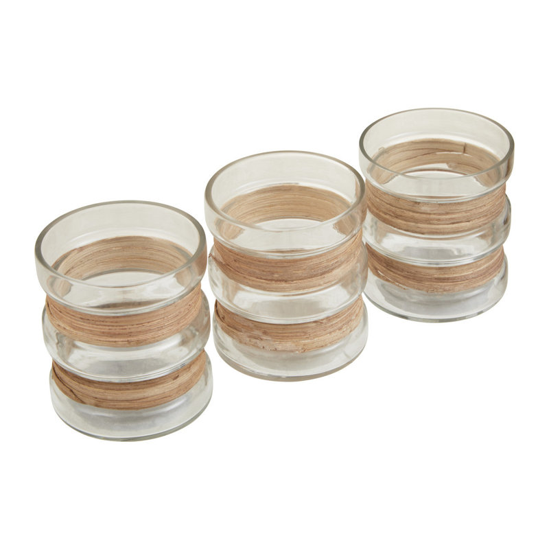 3 Piece Glass Tabletop Tealight Holder Set