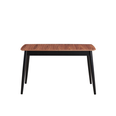 Option de salle à manger naturelle et noire - rectangulaire pour une finition en bois de table extensible et confortable