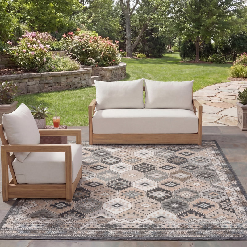 Tapis intérieur / extérieur Chenery Sunrise, Rectangle 8 pi x 10 pi