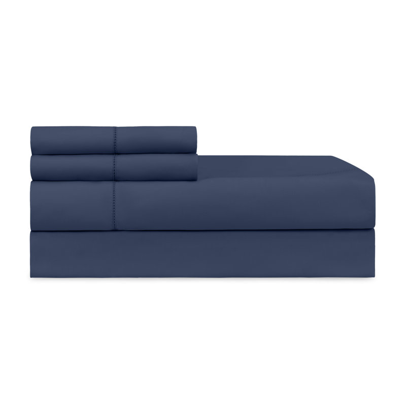 Perla 500 Thread Count Standard Cotton Percale Cotton Sheet Set, California King, Mint Green