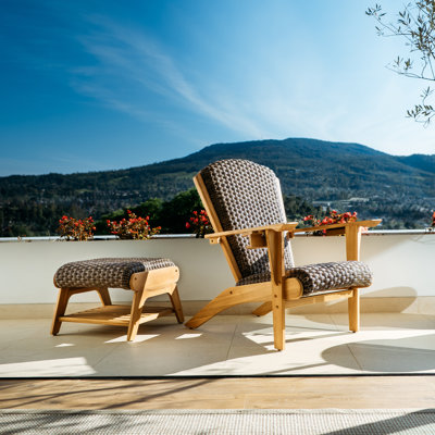 Ensemble de chaise de patio et repose-pieds en teck 2 pièces Hampstead