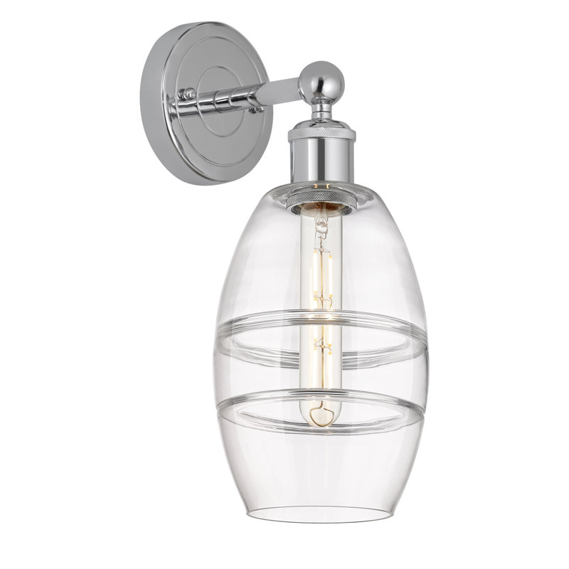 Applique murale en acier Bettylou, Chrome poli, H 10,38 po x l 5,88 po x P 7,44 po, Transparent
