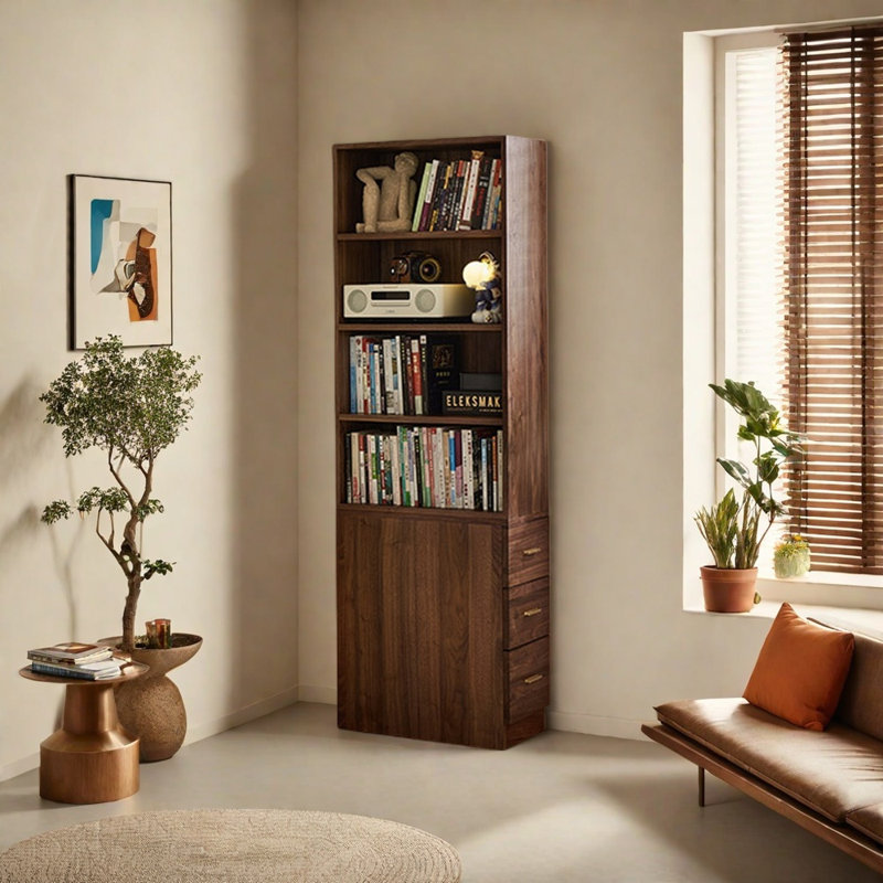 Bibliothèque créative en bois massif de style européen