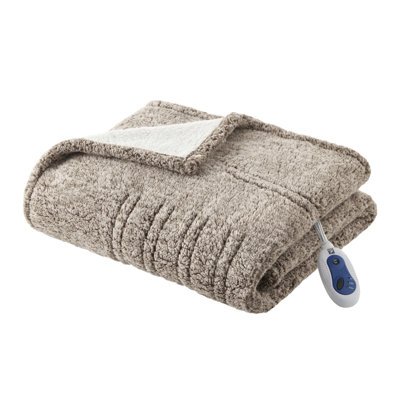 Marbled Sherpa Heated Throw