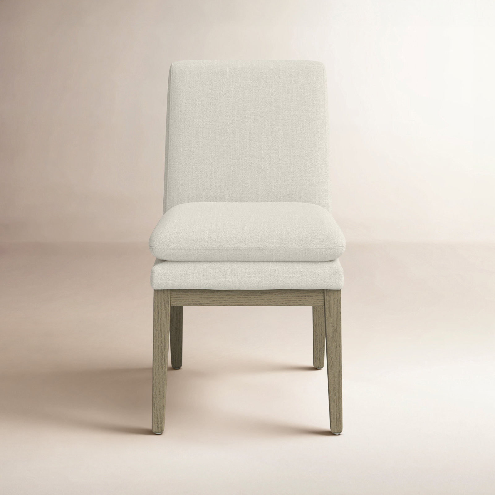 Bethea Oak Parsons Chair, Effie Linen Performance Linen