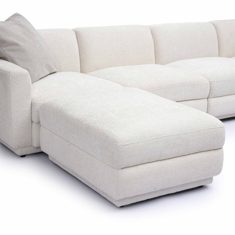 Canapé modulaire en chenille crème Frome