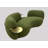 Green Boucle Curved 3 Seater Sofa With Integrated Side Tables