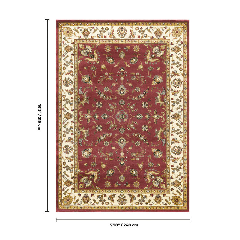 Classic Area Rug, Rectangle 7'10" x 10'3", Red