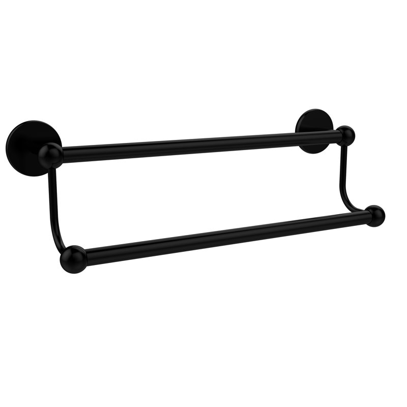 Double barre à serviettes murale, Noir mat