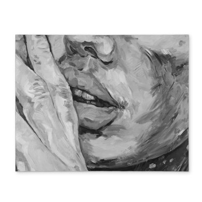 Luscious Lips Gray Polyester Placemat | Figurative Woman Decor