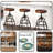 Vintage Industrial Bar Stool-Rustic Swivel Bar Stool-Round Wood Metal Stool-Counter/Bar Height Adjustable Pipe Stool-Cast Steel Stool 23.62"-29.52" (Set Of 2)