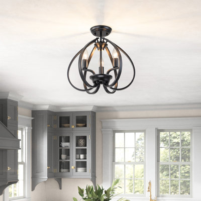 3-light Vintage Semi Flush Mount