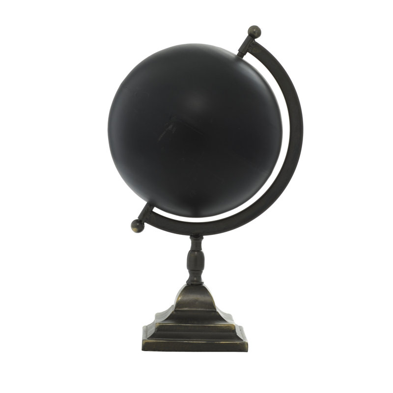 Sleek Industrial Black Iron 20" Decorative Globe