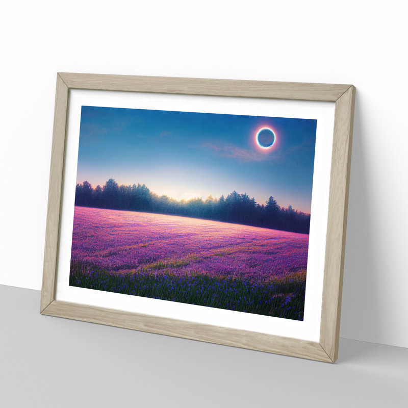 Wild Bluebell Field - Framed Print, 25cm H x 34cm W x 2cm D, Oak Framed