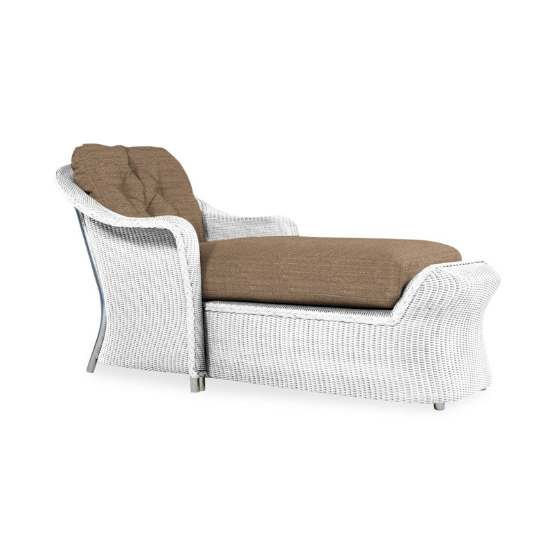 Reflections Outdoor Chaise Lounge, White, Beach Navy