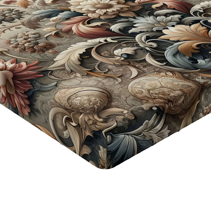 Microfiber Floral Fitted Sheet, Twin XL