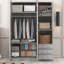 Armoire de rangement en bois à 2 portes pour la chambre à coucher, avec tablettes et 3 tiroirs-1314444161