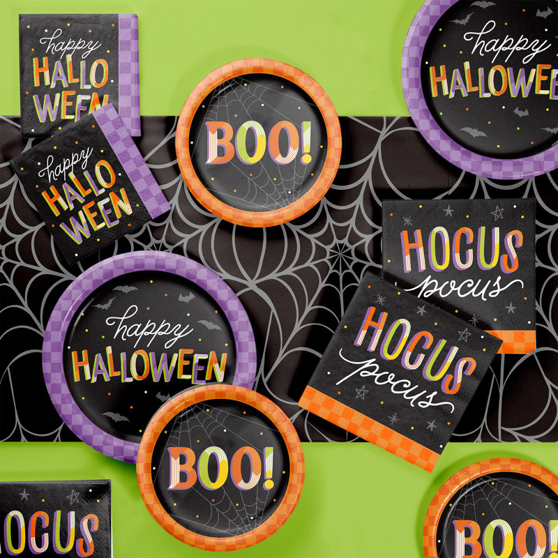 Creative Converting Retro Halloween Tableware Set, Serves 8