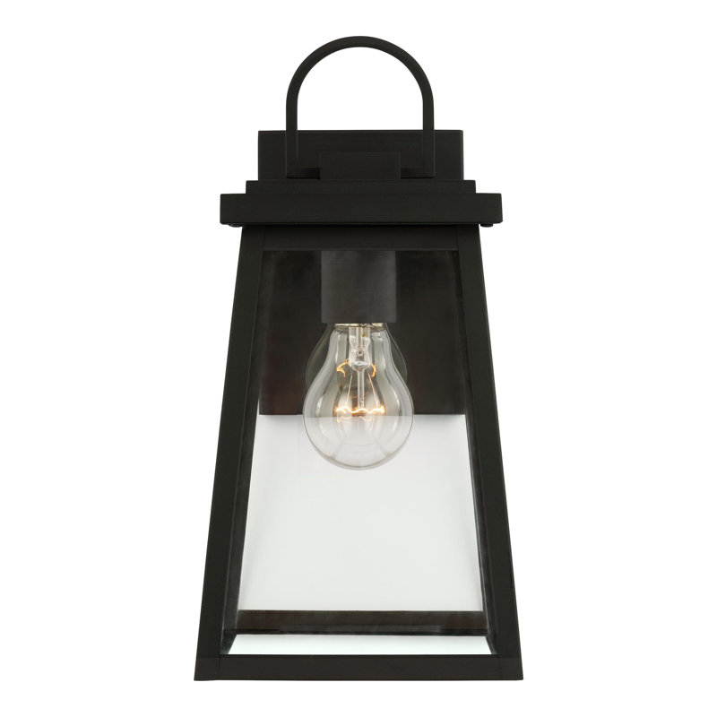 Mclean Outdoor Wall Lantern, Black, 14.25" H x 7" W x 8" D