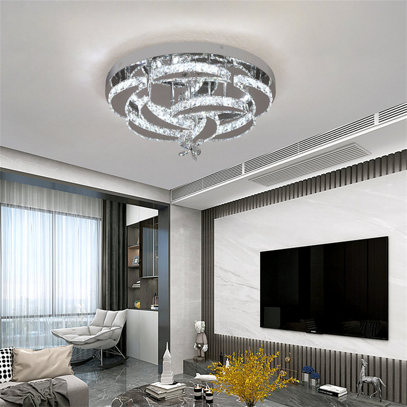 Jooyoung 8 - Light 19.68“ LED Flower Tiered Chandelier with Crystal Accent Variable Light, Chrome, No, No