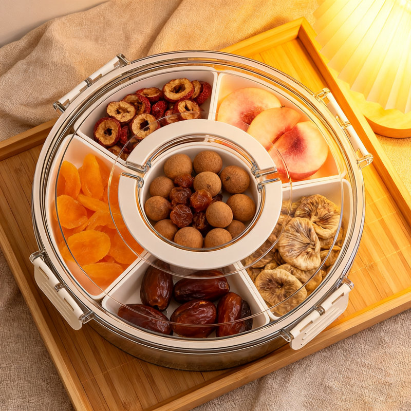 Plateau de fruits rotatif à 6 compartiments à 360 °