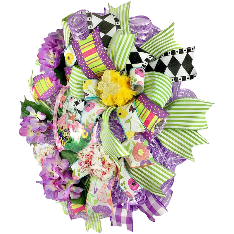 Handcrafted Faux Hydrangea 18'' Wreath