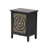 Levera Farmhouse Fully-Assembled 2-Drawer Nightstand, Distressed End Table, Black & Gold