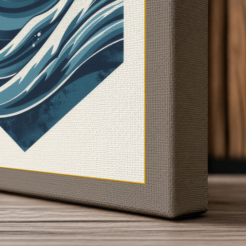 Wave in Motion Japandi 1 Piece Wrapped Canvas Wall Art, 30x20 - 76.2 x 50.8 cm, Taupe Border