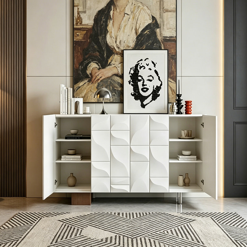 Nordic-style creative multi-functional sideboard, 35.43" H x 62.99" W x 15.75" D