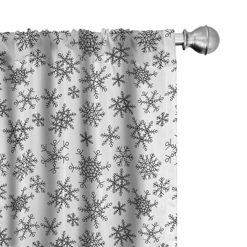 Snowflake Semi-Sheer Rod Pocket Sliding Panel, 28" x 84"