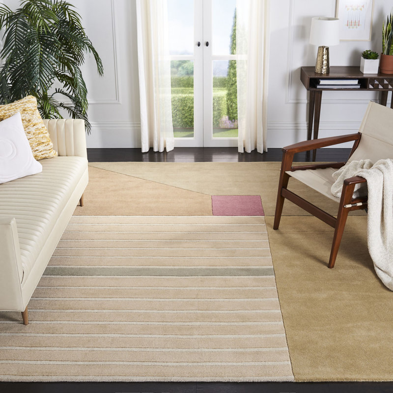 Tapis en laine touffeté à la main Charbonneau Drive, Rectangle 7 pi 6 po x 9 pi 6 po