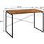 Bureau fonctionnel: plateforme rectangulaire en bois et bureau de style traîneau robuste en métal de style industriel avec surface en bois