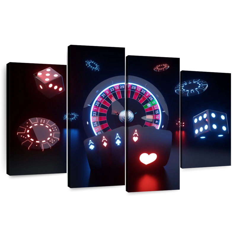 Senne Glowing Casino Games, 54" H x 84" W