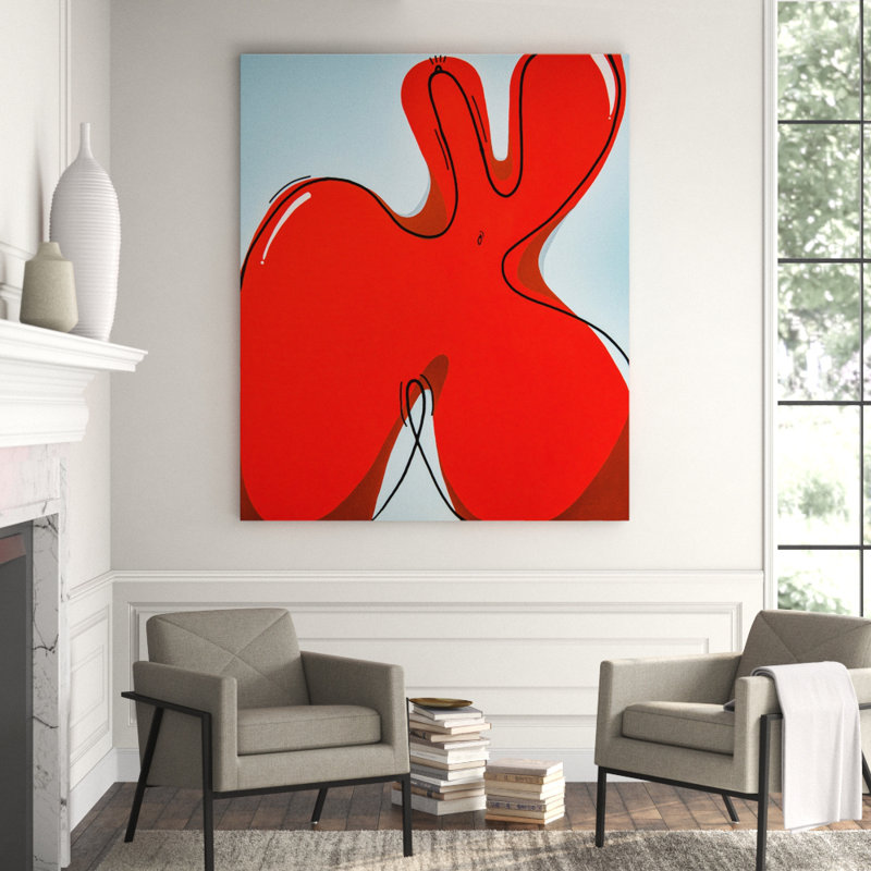Original Painting Red Like Roses by Alejandra Linares - Wrapped Canvas