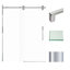 Porte de douche de grange coulissante sans cadre, verre transparent de 3/8 po, 59 po de largeur x 80 po de hauteur, par Transolide Teegan Plus-69323057