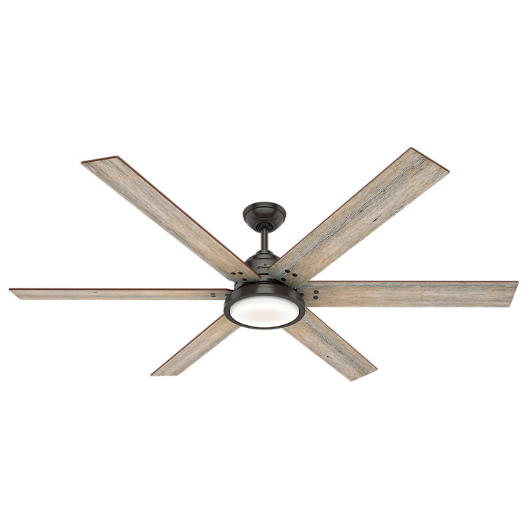 70" Warrant 6 - Blade LED Standard Ceiling Fan with Wall Control and Light Kit Included