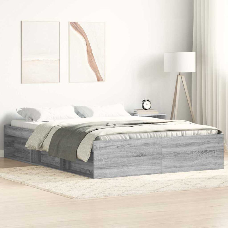 Afriani Storage Bed, Grey Sonoma, Small Double (4')