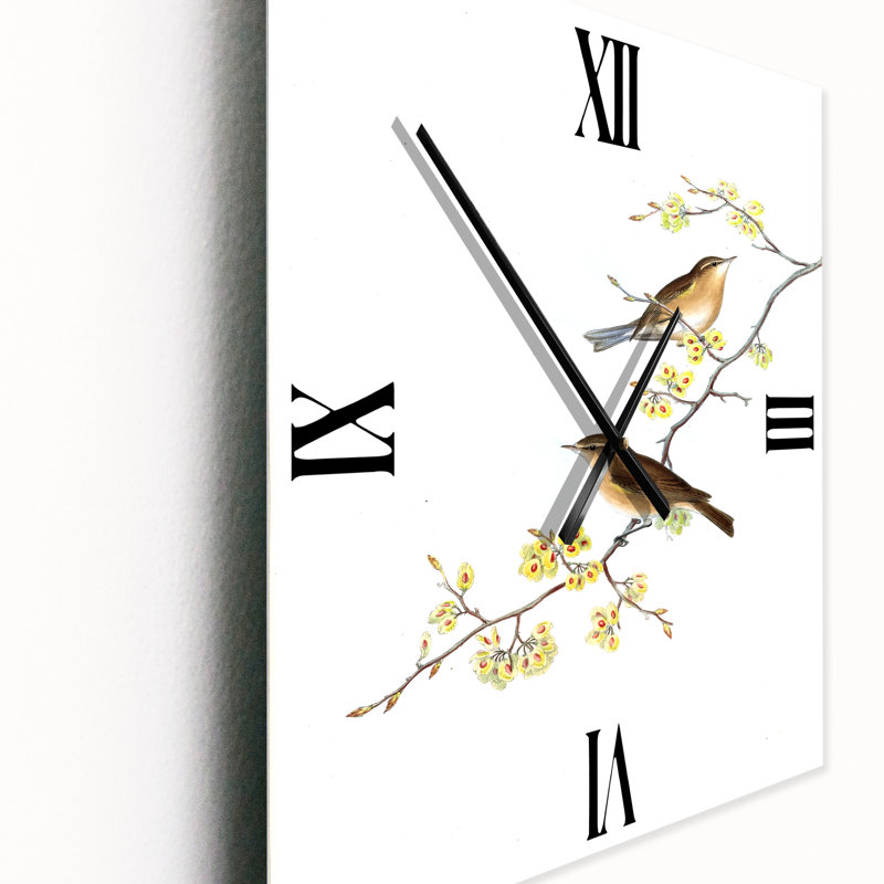 Horloge murale Little Birds on the Tree Branches II, Petit
