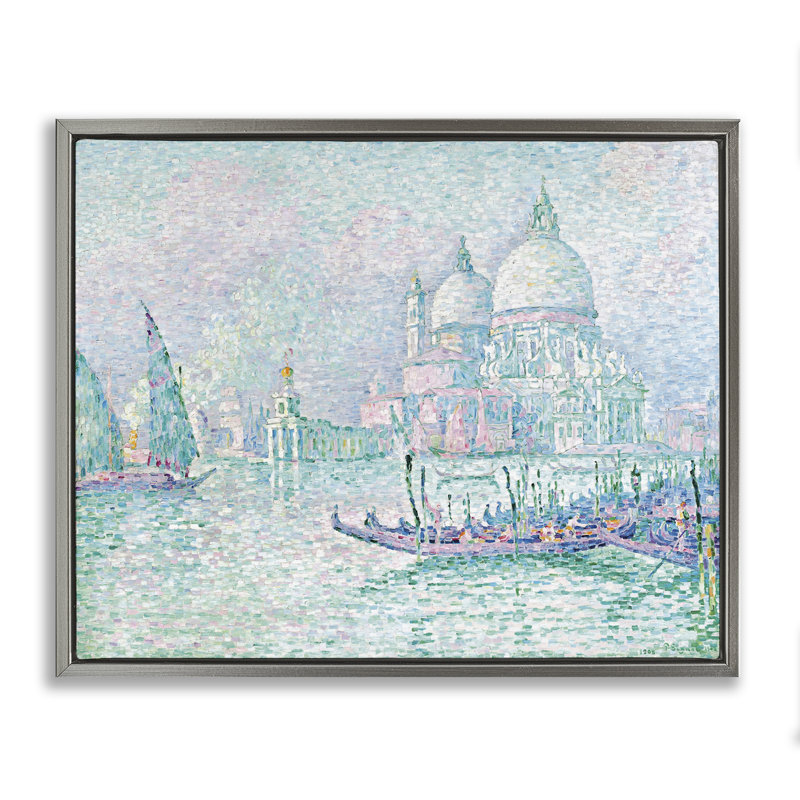 "Classic Venice Signac", peinture encadrée dorée sur toile par one1000paintings, Cadre flottant gris lustré