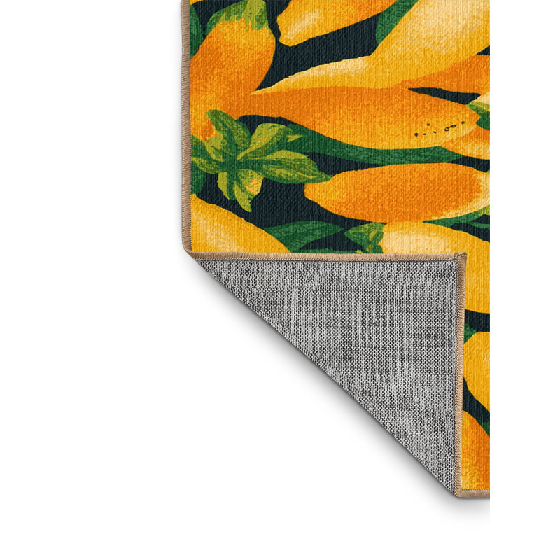  Tapis lavable papayes hawaïens, Rond 4 pi