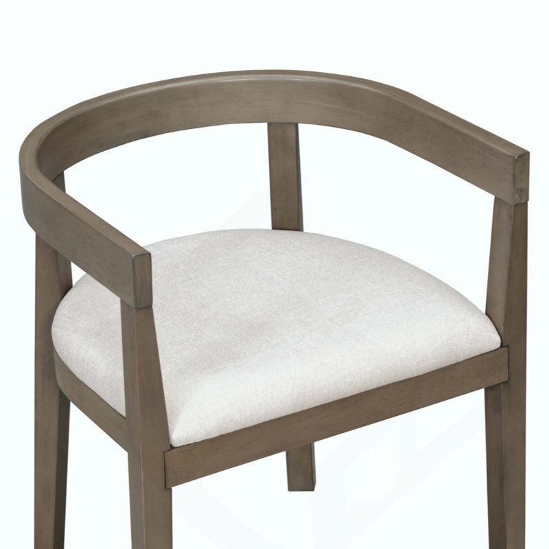 Ensemble de table de salle à manger 7 pièces pour 6 personnes, ensemble de table de cuisine rectangulaire avec 6 chaises rembourrées à dossier demi-tonneau, table de salle à manger grain de bois avec dossier incurvé et sièges rembourrés