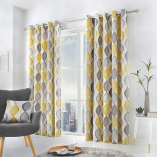 100% Cotton Ready Made Eyelet Curtain (Set of 2)