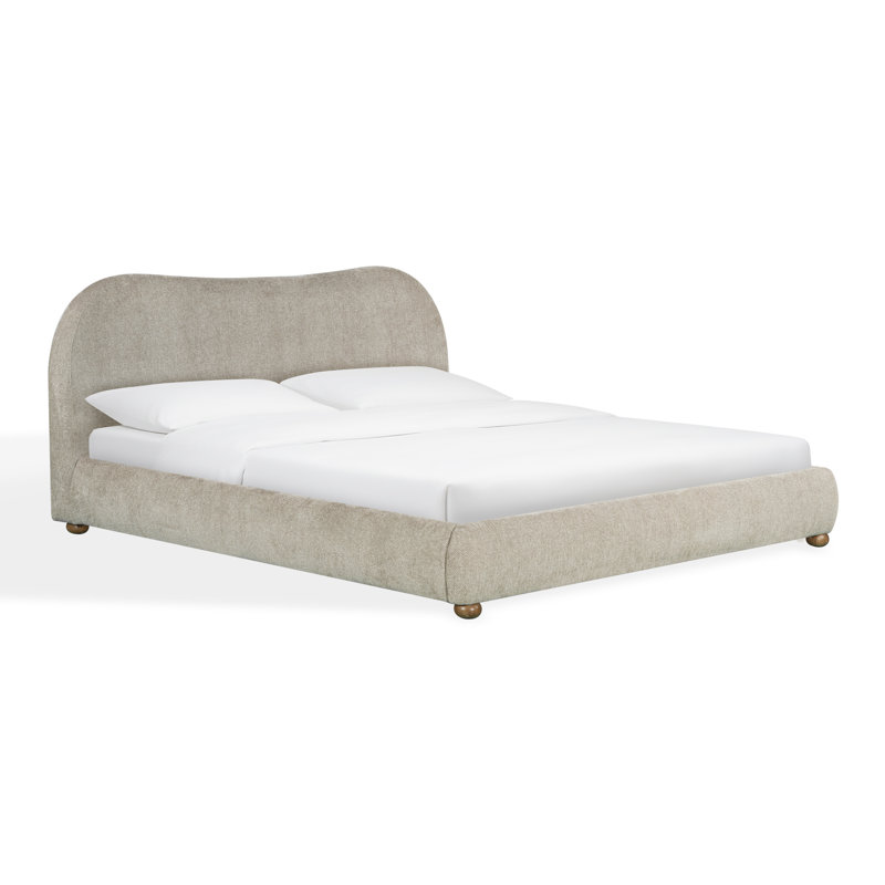 Lit tapissier Liza, Grand, Light Brown Chenille