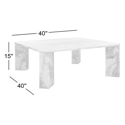 Ghislaine 40 " Genuine Marble Coffee Table