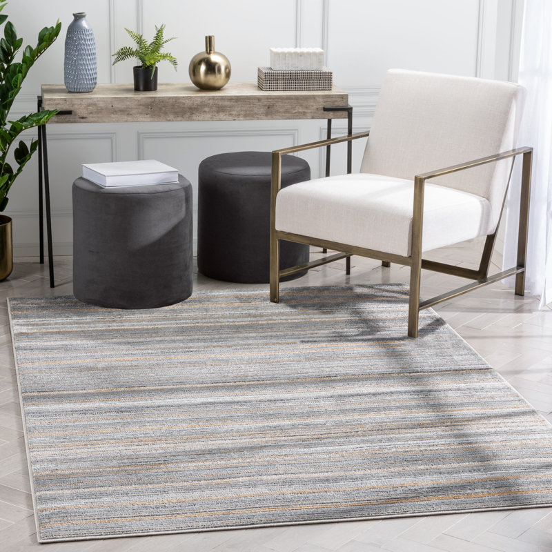 Well Woven Verity Giselle Moroccan Abstract Stripe Grey Rust Area Rug, Rectangle 160cm x 220cm
